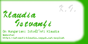 klaudia istvanfi business card